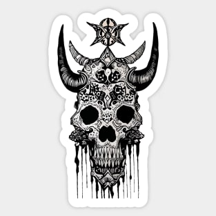 Tribal Tattoo Bulls Skull Sticker